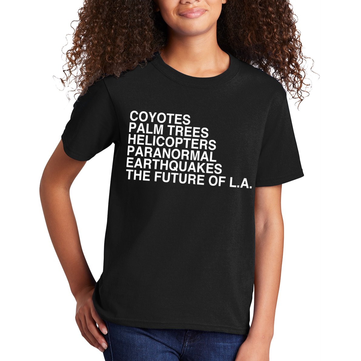 John Mulaney Coyotes Palm Trees Helicopters Paranormal Earthquakes The Future Of Kids T-Shirt