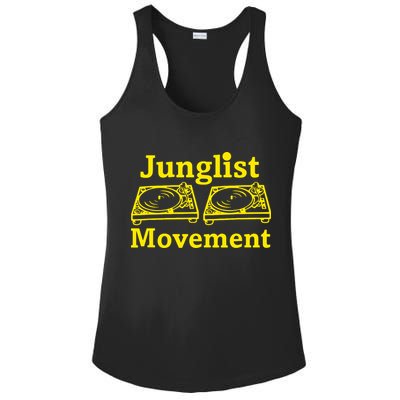 Junglist Movement Dj Turntables Ladies PosiCharge Competitor Racerback Tank