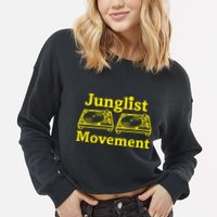 Junglist Movement Dj Turntables Cropped Pullover Crew