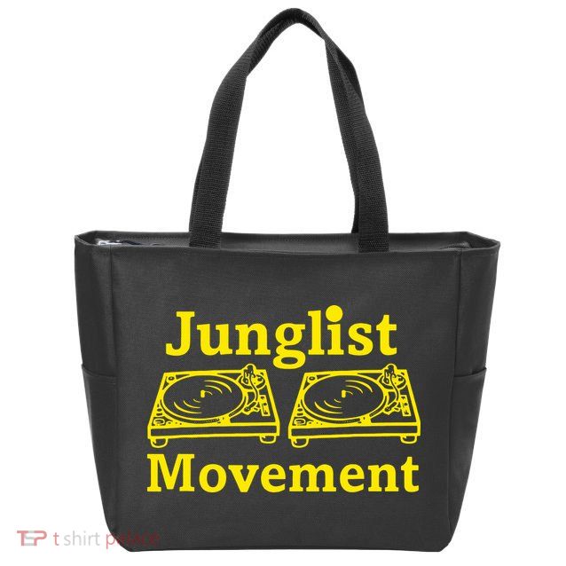 Junglist Movement Dj Turntables Zip Tote Bag