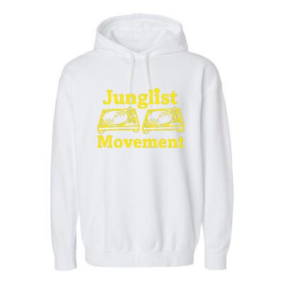 Junglist Movement Dj Turntables Garment-Dyed Fleece Hoodie