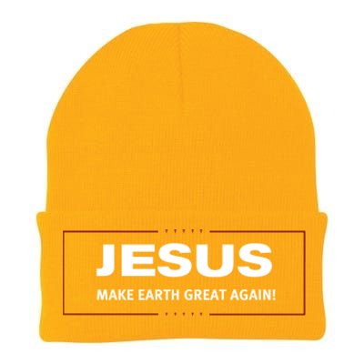 Jesus Make Earth Great Again Trump Make America Great Spoof Funny Gift Knit Cap Winter Beanie