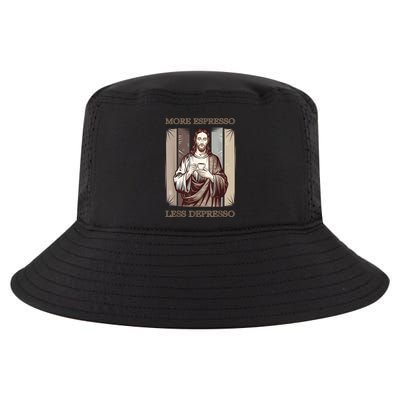 Jesus More Espresso And Less Depresso Retro Coffee Lovers Cool Comfort Performance Bucket Hat