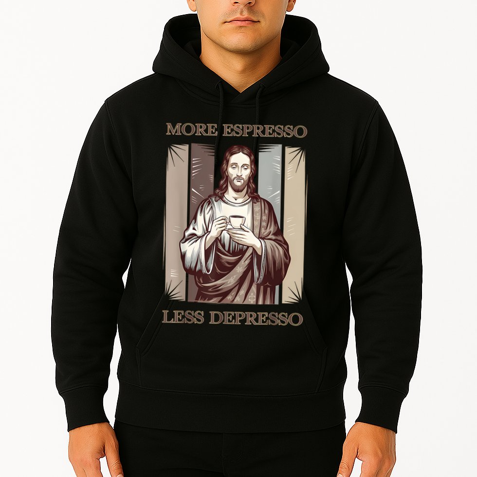 Jesus More Espresso And Less Depresso Retro Coffee Lovers Hoodie