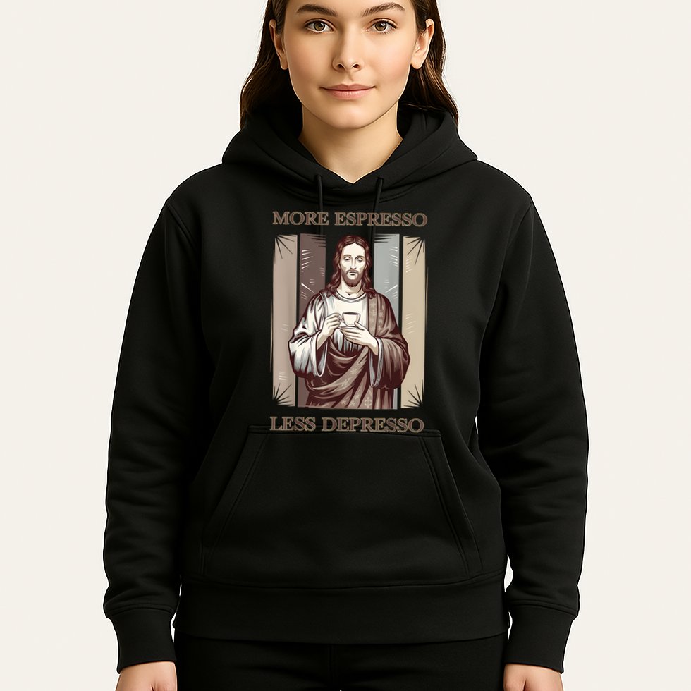 Jesus More Espresso And Less Depresso Retro Coffee Lovers Hoodie