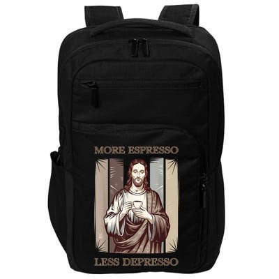 Jesus More Espresso And Less Depresso Retro Coffee Lovers Impact Tech Backpack