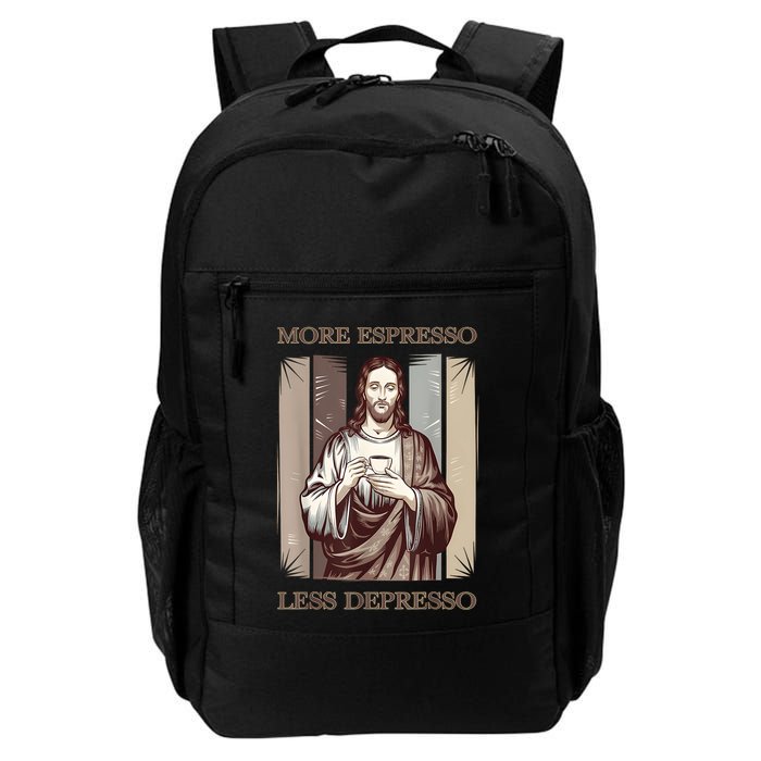 Jesus More Espresso And Less Depresso Retro Coffee Lovers Backpack