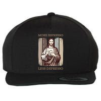 Jesus More Espresso And Less Depresso Retro Coffee Lovers Wool Snapback Cap