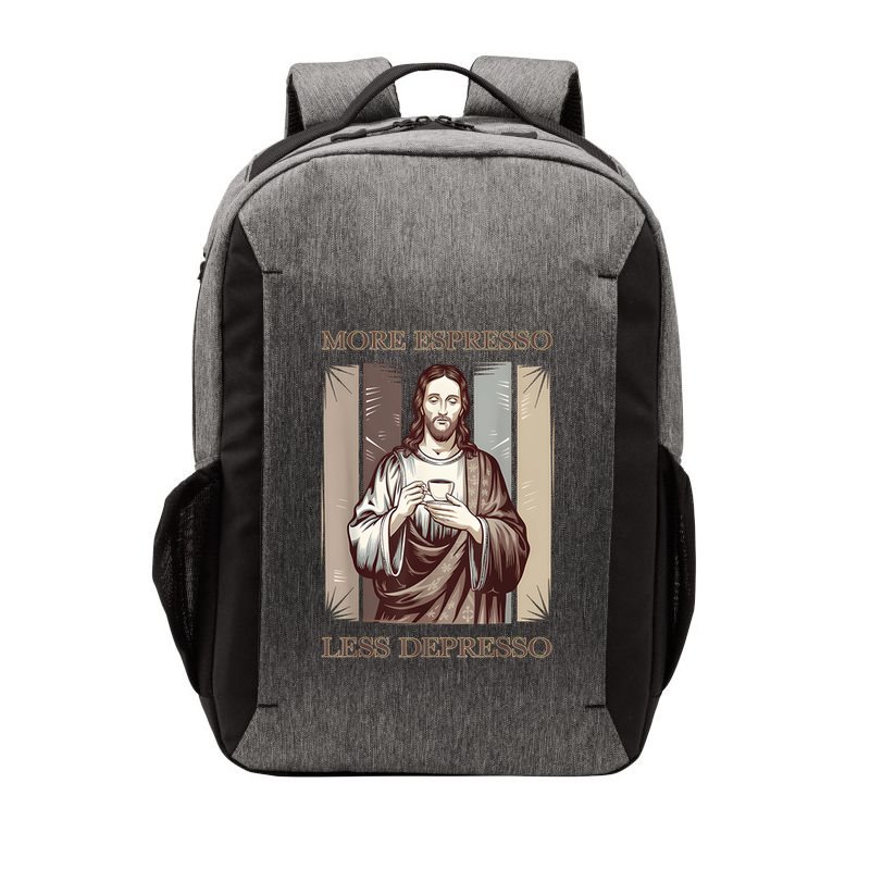 Jesus More Espresso And Less Depresso Retro Coffee Lovers Vector Backpack