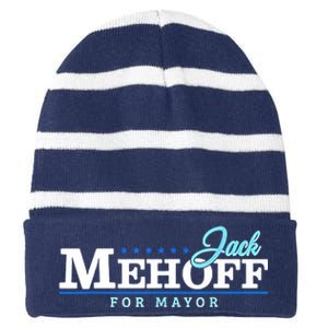 Jack Mehoff For Mayor Striped Beanie with Solid Band