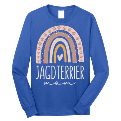 Jagdterrier Mom Funny Gift Cute Rainbow Paw Dog Mom Funny Gift Long Sleeve Shirt