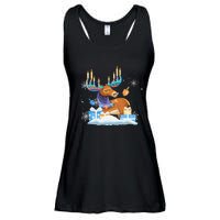 Jewish Moose Funny Hanukkah Shirt Moose Pajamas Gifts Girls  Ladies Essential Flowy Tank