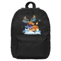 Jewish Moose Funny Hanukkah Shirt Moose Pajamas Gifts Girls  16 in Basic Backpack