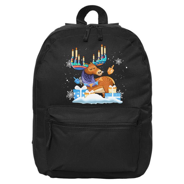 Jewish Moose Funny Hanukkah Shirt Moose Pajamas Gifts Girls  16 in Basic Backpack