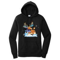 Jewish Moose Funny Hanukkah Shirt Moose Pajamas Gifts Girls  Women's Pullover Hoodie