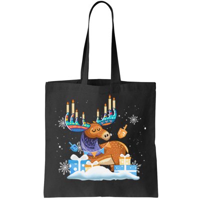 Jewish Moose Funny Hanukkah Shirt Moose Pajamas Gifts Girls  Tote Bag