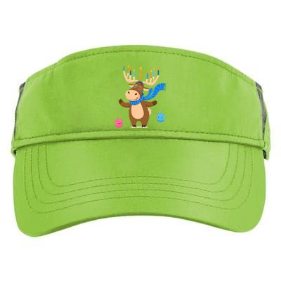 Jewish Moose Funny Hanukkah Moose Pajamas Adult Drive Performance Visor