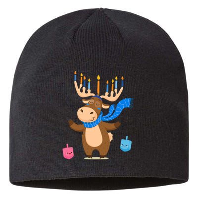 Jewish Moose Funny Hanukkah Moose Pajamas Sustainable Beanie