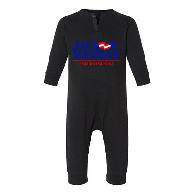 Jack Mehoff For President Funny Election 2024 Infant Fleece One Piece