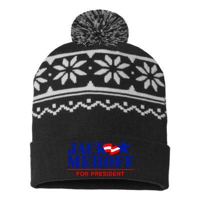 Jack Mehoff For President Funny Election 2024 USA-Made Snowflake Beanie