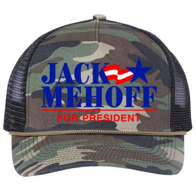 Jack Mehoff For President Funny Election 2024 Retro Rope Trucker Hat Cap