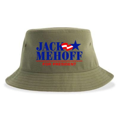 Jack Mehoff For President Funny Election 2024 Sustainable Bucket Hat