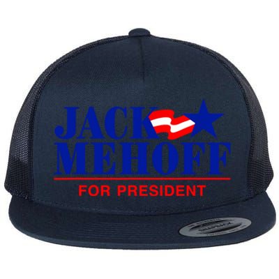 Jack Mehoff For President Funny Election 2024 Flat Bill Trucker Hat