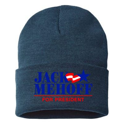 Jack Mehoff For President Funny Election 2024 Sustainable Knit Beanie