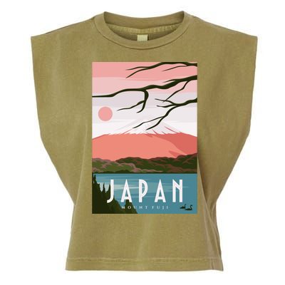 Japan Mount Fuji Retro Vintage Poster Garment-Dyed Women's Muscle Tee