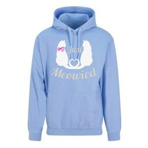 Just Meowied Funny Cute Married Couple Cat Pun Gifts Unisex Surf Hoodie