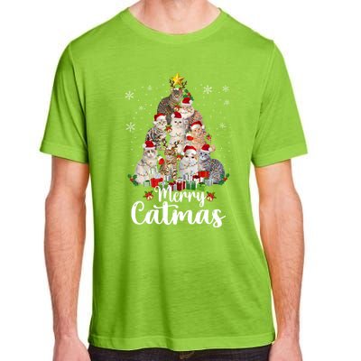 Jingle Meows Funny Cats Christmas Tees For Cat Lovers Gift Adult ChromaSoft Performance T-Shirt