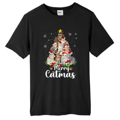 Jingle Meows Funny Cats Christmas Tees For Cat Lovers Gift Tall Fusion ChromaSoft Performance T-Shirt