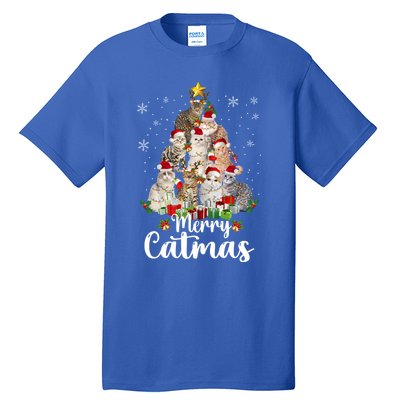 Jingle Meows Funny Cats Christmas Tees For Cat Lovers Gift Tall T-Shirt