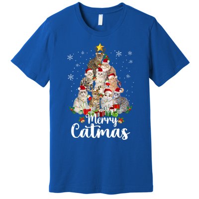 Jingle Meows Funny Cats Christmas Tees For Cat Lovers Gift Premium T-Shirt