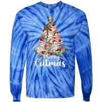 Jingle Meows Funny Cats Christmas Tees For Cat Lovers Gift Tie-Dye Long Sleeve Shirt