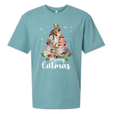 Jingle Meows Funny Cats Christmas Tees For Cat Lovers Gift Sueded Cloud Jersey T-Shirt