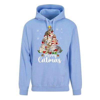 Jingle Meows Funny Cats Christmas Tees For Cat Lovers Gift Unisex Surf Hoodie