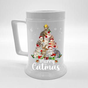 Jingle Meows Funny Cats Christmas Tees For Cat Lovers Gift Beer Stein