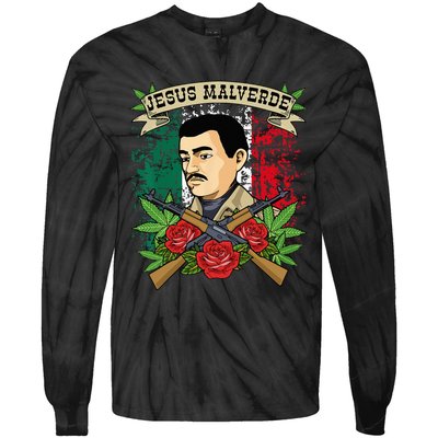 Jesus Malverde For Women & Men Gifts Jesus Malverde Tie-Dye Long Sleeve Shirt