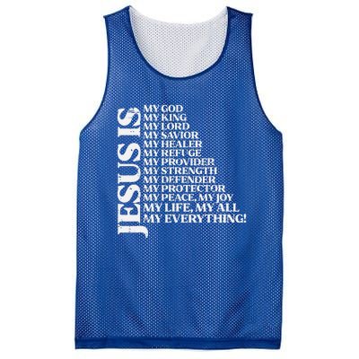 Jesus My God King Lord Religious Christian Mesh Reversible Basketball Jersey Tank