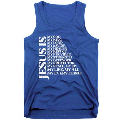 Jesus My God King Lord Religious Christian Tank Top