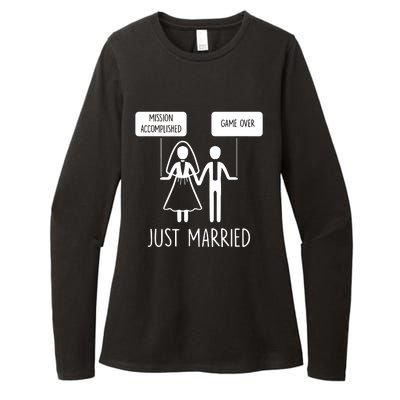 Just Married Game Over Bride Womens CVC Long Sleeve Shirt