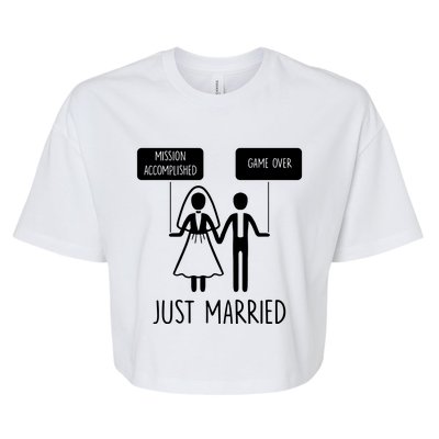 Just Married Game Over Bride Bella+Canvas Jersey Crop Tee