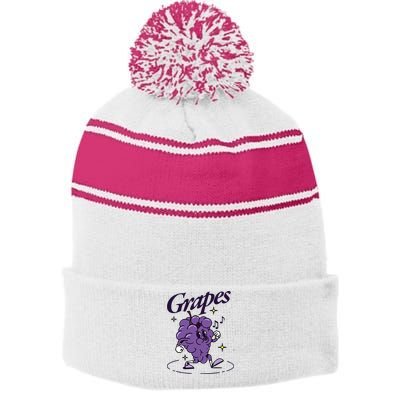 James Marriott Grapes Stripe Pom Pom Beanie