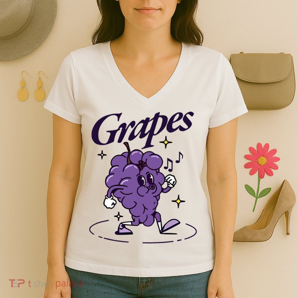 James Marriott Grapes Women's V-Neck T-Shirt