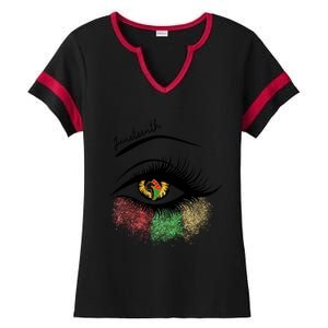 Juneteenth Meaningful Gift For Women Juneteenth Eye African American Cool Gift Ladies Halftime Notch Neck Tee