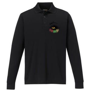 Juneteenth Meaningful Gift For Women Juneteenth Eye African American Cool Gift Performance Long Sleeve Polo