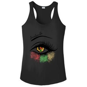 Juneteenth Meaningful Gift For Women Juneteenth Eye African American Cool Gift Ladies PosiCharge Competitor Racerback Tank