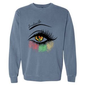 Juneteenth Meaningful Gift For Women Juneteenth Eye African American Cool Gift Garment-Dyed Sweatshirt