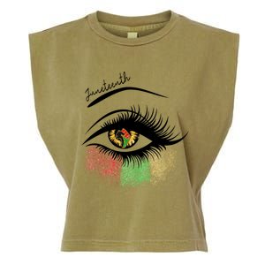 Juneteenth Meaningful Gift For Women Juneteenth Eye African American Cool Gift Garment-Dyed Women's Muscle Tee